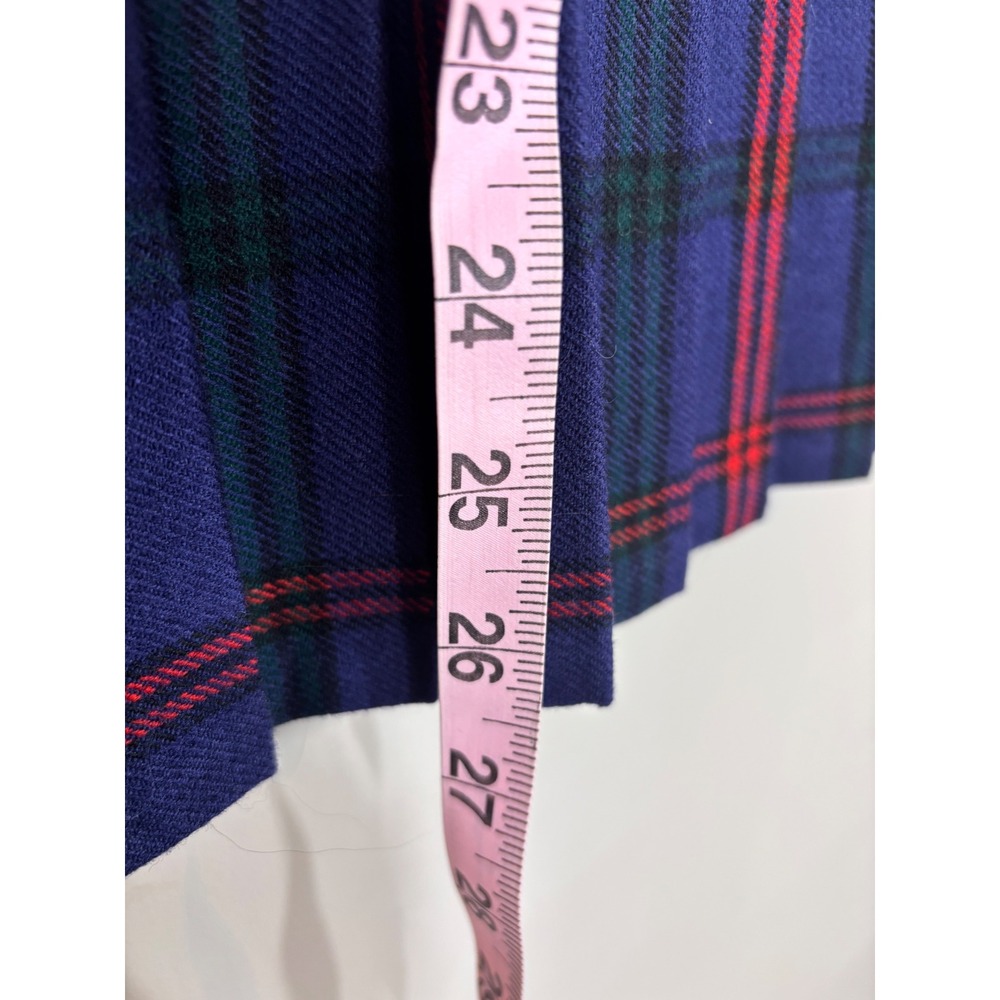 Loch Lomond Mill Vintage Scottish Wool Tartan Plaid Kilt Skirt Blue Red Green 0 - Picture 9 of 15